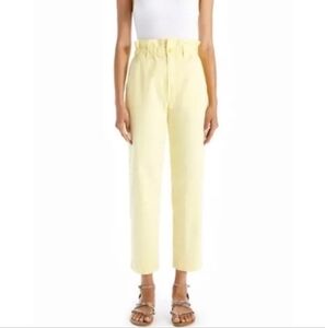 MOTHER The Yoyo Ruffle Greaser Ankle Yellow Pants Size 29